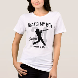 That's My Boy Baseball Mom T-Shirt, Tball Mom Tee