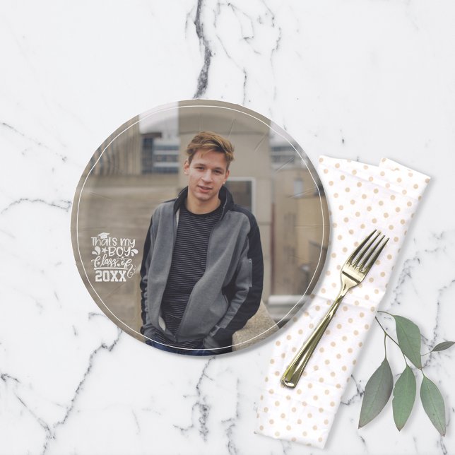 That's My Boy Class of 20XX Photo Graduation Paper Plate (Creator Uploaded)