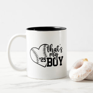 Thats My Boy Custom Baseball Mom Softball Mama  Two-Tone Coffee Mug