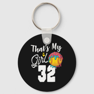 That's My Boy Softll 32 Number Mom Dad Number #32 Key Ring