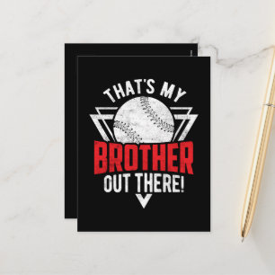 That's My Brother Out There! Baseball Brother Holiday Postcard