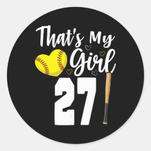 That's My Girl Number #27 Softll Number 27  Classic Round Sticker