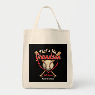 Thats My Grandson Out There Baseball Grandma Funny Tote Bag