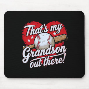 That's My Grandson Out There Baseball Grandma Moth Mouse Pad