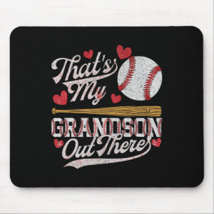 That's My Grandson Out There Baseball Grandma Moth Mouse Pad