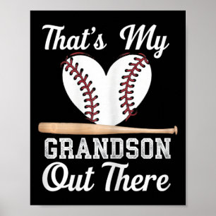 That's My Grandson Out There Baseball Grandma Moth Poster