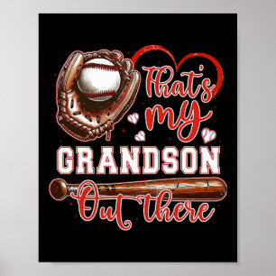 That's My Grandson Out There Baseball Grandma Moth Poster