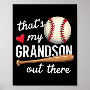 That's My Grandson Out There Baseball Grandma Moth Poster