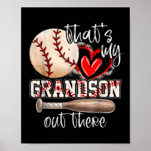 That's My Grandson Out There Baseball Grandma Moth Poster