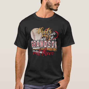 That's My Grandson Out There Baseball Grandma Moth T-Shirt