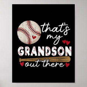 Thats My Grandson Out There Baseball Grandma Mothe Poster