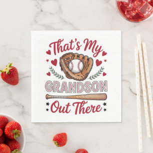That's My Grandson Out There Baseball Grandma  Napkin