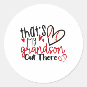 That's My Grandson Out There Bysebyll Grandma Moth Classic Round Sticker