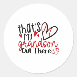 That's My Grandson Out There Bysebyll Grandma Moth Classic Round Sticker