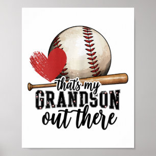 That's My Grandson Out There Bysebyll Grandma Moth Poster