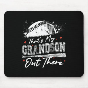 That's My Grandson Out There Grandma Baseball Moth Mouse Pad