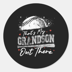 Thats My Grandson Out There Grandma Baseball Mothe Classic Round Sticker
