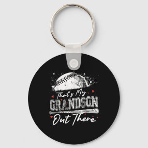 Thats My Grandson Out There Grandma Baseball Mothe Key Ring