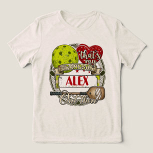 That's My Grandson Out There Paddleball Pickleball Tri-Blend Shirt