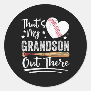 Thats My Grandson Out There Proud Grandparent Base Classic Round Sticker