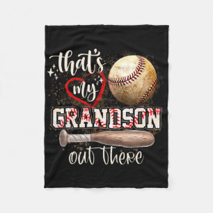 That's My Grandson Out There Sell Grandma Mothers  Fleece Blanket