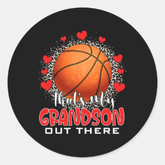 That's My Grandson Out There Sketll Grandma Mother Classic Round Sticker