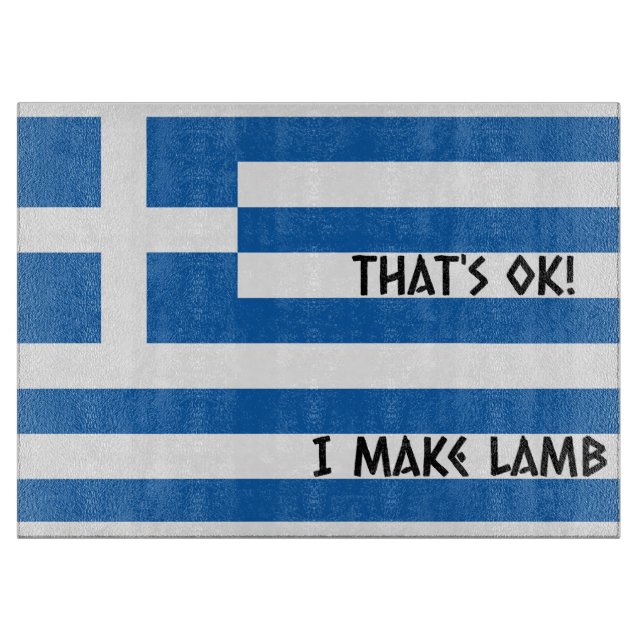  That's OK! I Make Lamb - Greek Flag Greek Wedding Cutting Board (Front)