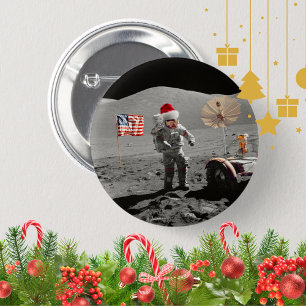 That's One Small Step for Santa Apollo 17 6 Cm Round Badge