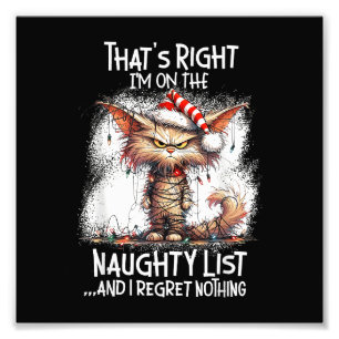 That's Right I'm On The Naughty List And I Regret Photo Print