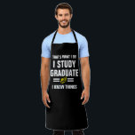 That's What I Do Apron - Graduate & I Know Things<br><div class="desc">Celebrate your grilling style with this "That's What I Do I Burn Meat And I Know Things" apron! Featuring hilarious BBQ humor and confident cooking attitude, this durable apron is perfect for grill masters. Design apron online with this standout piece that shows off your kitchen personality. ALT-Text Funny BBQ apron...</div>