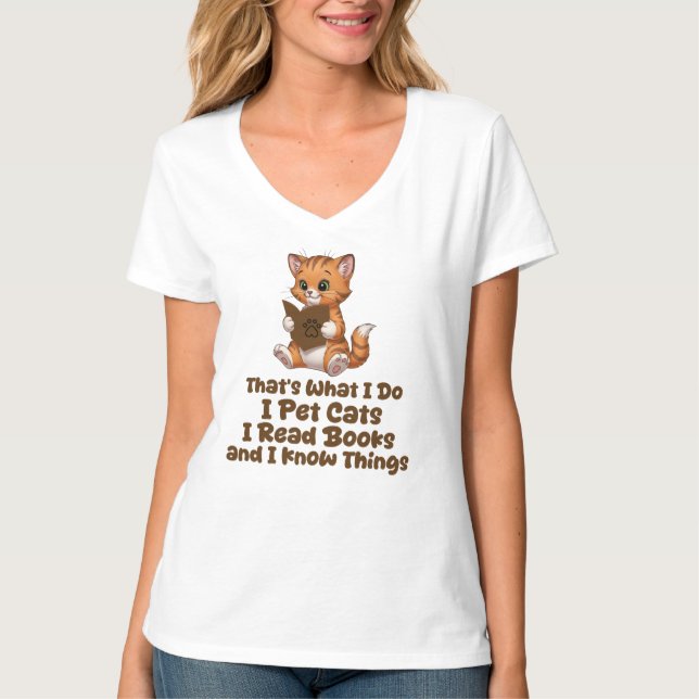That's What I Do, Bookish Cat T-Shirt (Front)
