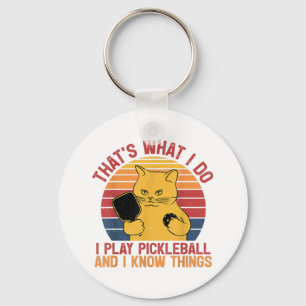 That's What I Do Cat Lovers Paddleball Player Pick Key Ring