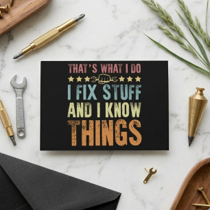 That's What I Do I Fix Stuff Funny Mechanic Thank You Card