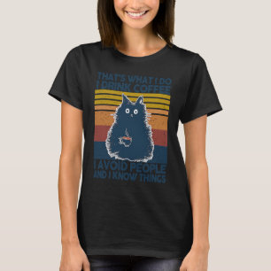 That's What I Do I Read Books Retro Vintage Cat T-Shirt