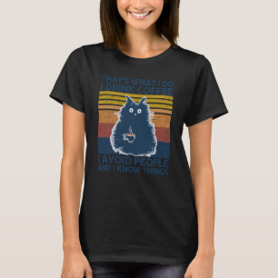 That's What I Do I Read Books Retro Vintage Cat T-Shirt