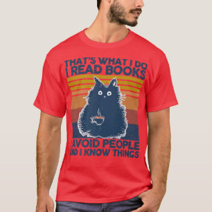 That's What I Do I Read Books Vintage Cat Books L T-Shirt