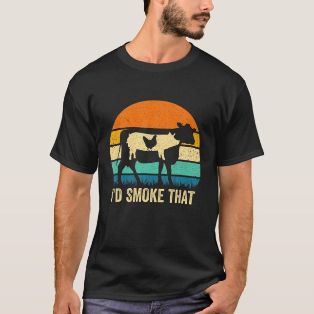That's What I Do I Smoke Meat I Know Things Funny T-Shirt (Front)