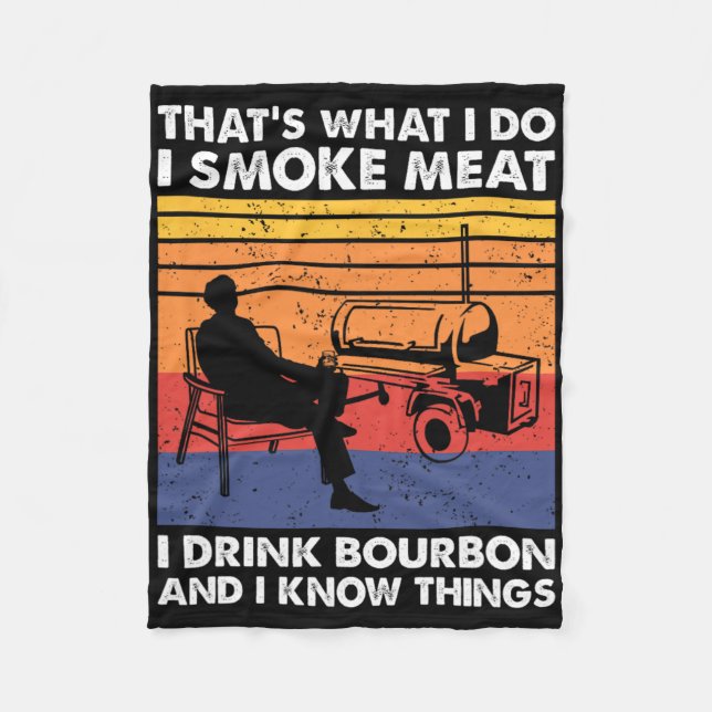 That's What I Do Smoke Meat Bbq  Fleece Blanket (Front)