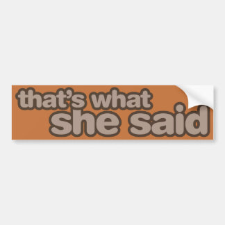 That's What She Said - Bumper Sticker