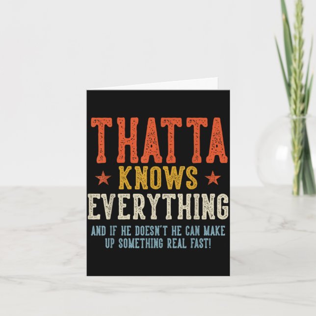 Thatta knows everything father's day retro vintage card (Front)