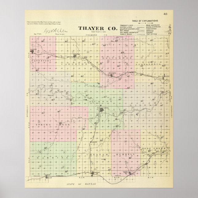 Thayer County, Nebraska Poster (Front)
