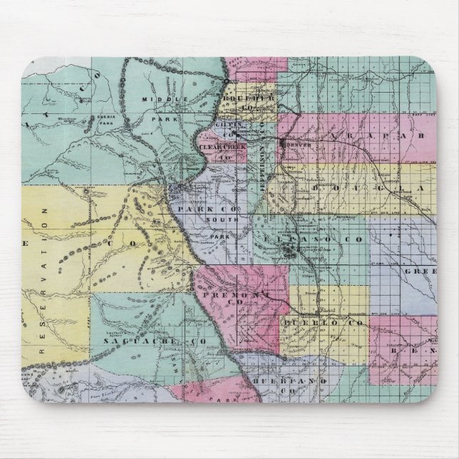 Thayer's Map of Colorado Mouse Pad (Front)