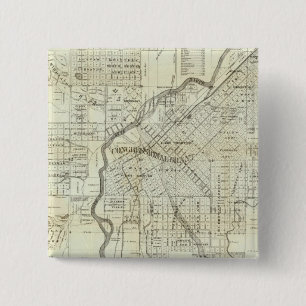 Thayer's Map of Denver Colorado 15 Cm Square Badge