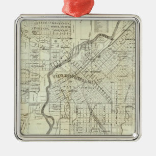 Thayer's Map of Denver Colorado Metal Tree Decoration