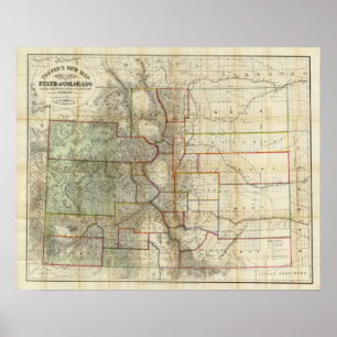Thayer's New Map Of The State of Colorado Poster