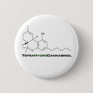 THC Weed 6 Cm Round Badge