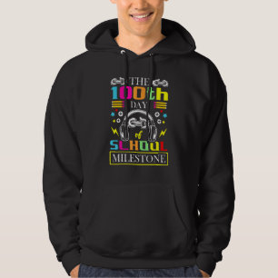 The 100th Day Of School Milestone Game Player Kid  Hoodie