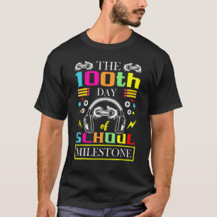 The 100th Day Of School Milestone Game Player Kid  T-Shirt