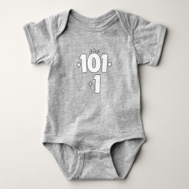 The 101 + 1 baby bodysuit (Front)