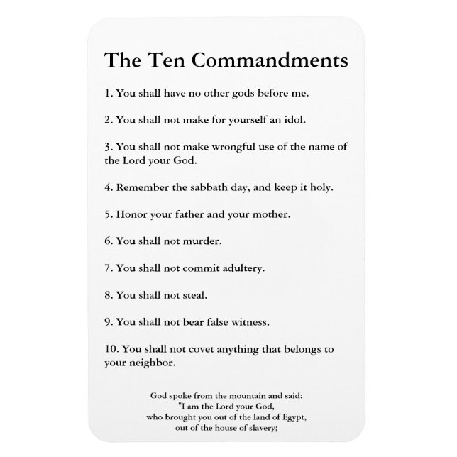 The 10 Commandments Methodist Home & Office Magnet (Vertical)
